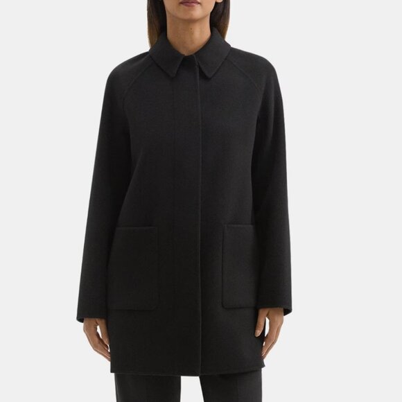 NWT Theory Caban Coat in Double-Face Wool-Cashmere (Black) - Picture 1 of 4